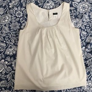 J Crew Zoey Ivory Cream Cotton Whisper Lame Sheen Sleeveless Top Sz Small